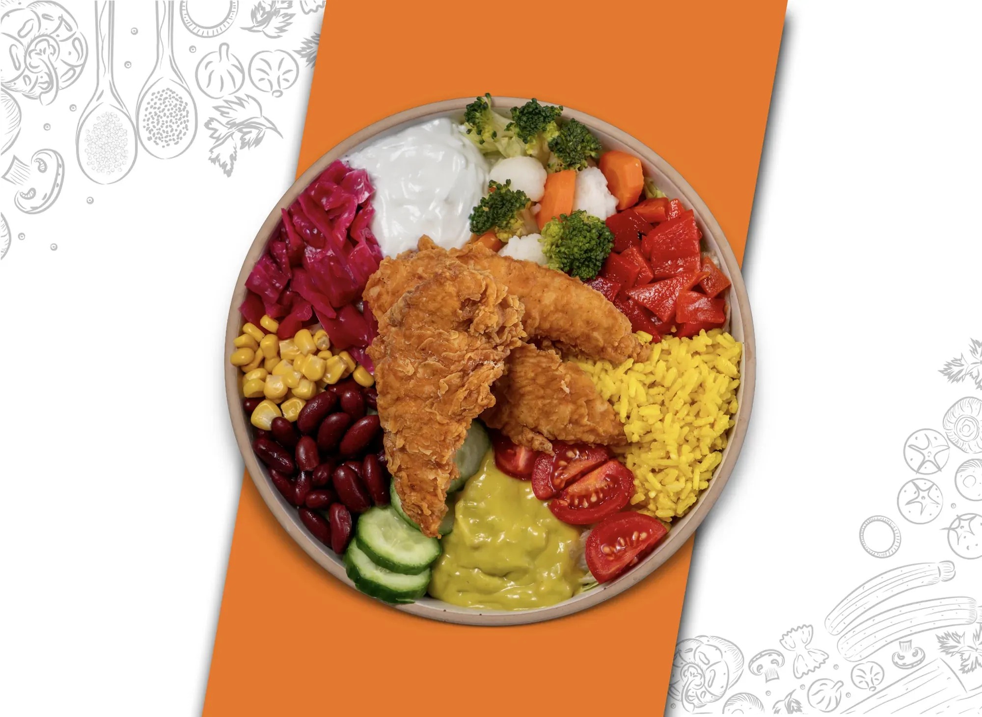 Çıtır Tavuklu Bowl Kase
