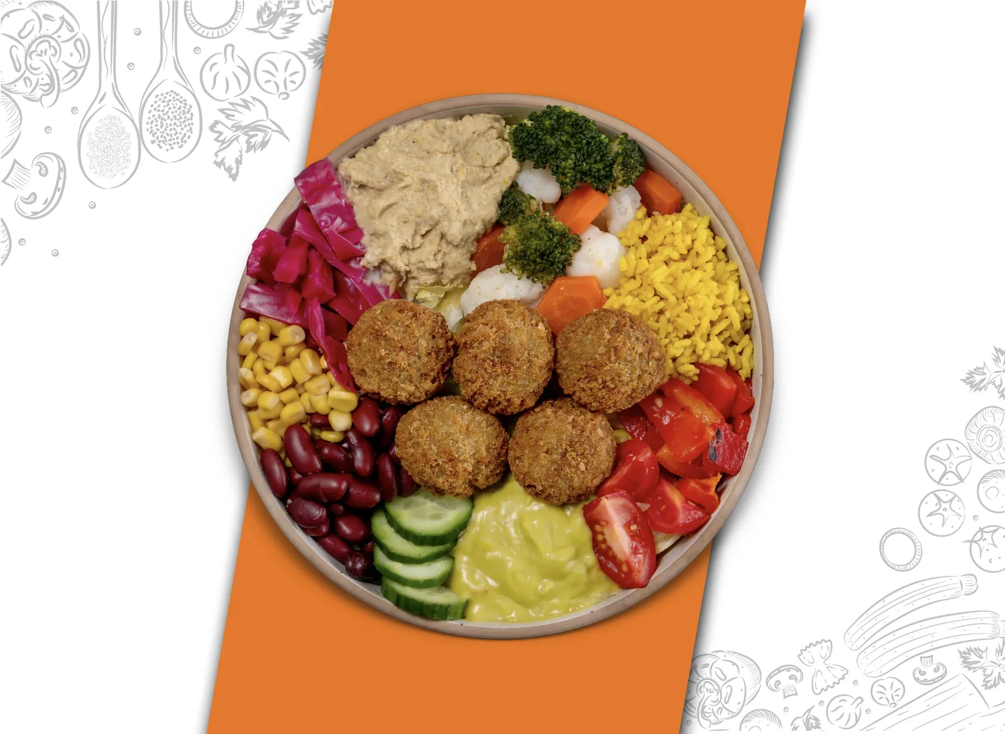 Humuslu Falafelli Bowl Kase