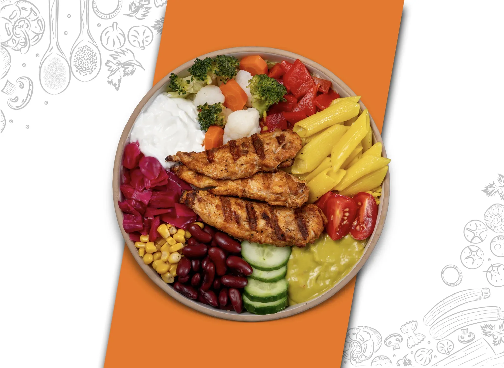 Tavuklu Makarnalı Bowl Kase
