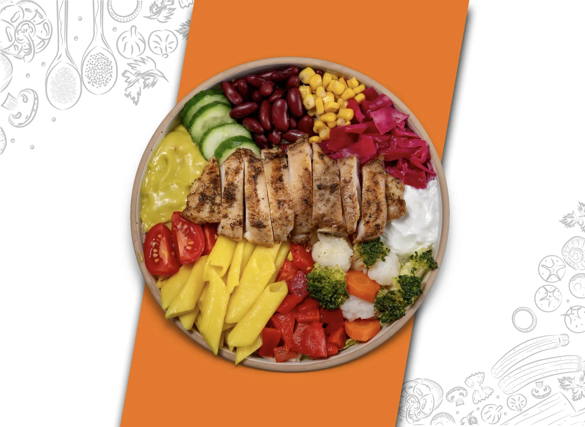Tavuk Pirzolalı Makarnalı Bowl Kase