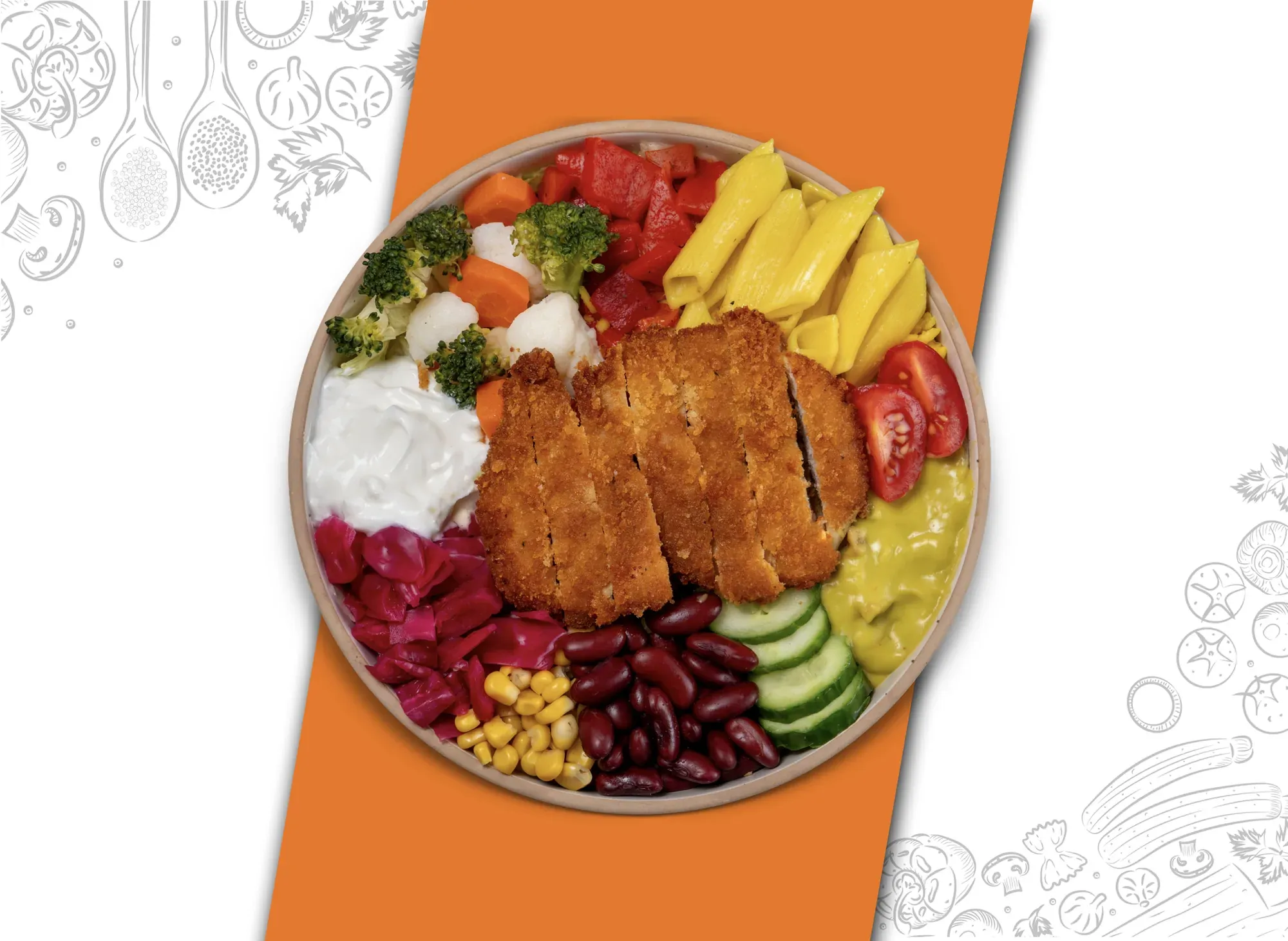 Makarnalı Schnitzel Bowl Kase